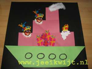 Sinterklaas knutsel stoomboot vouwen