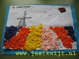 Lenteknutsel bloeiende bollenvelden