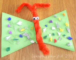 Vlinder knutselen met chenille