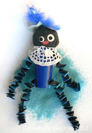 Zwarte Piet knutselen van wc rol