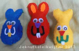 Paashaas knutselen van vilt