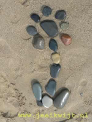 Strand tekening van keitjes
