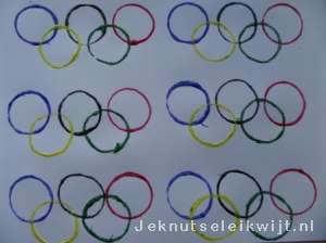 Olympische winterspelen ringen stempelen