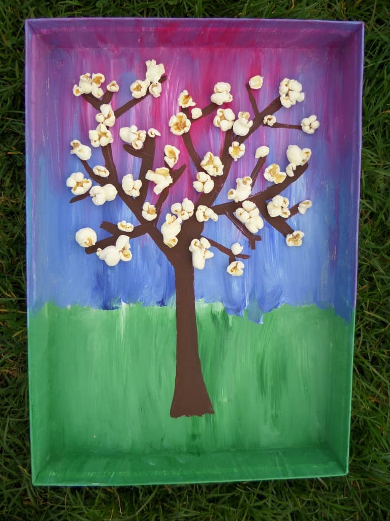 Secretaris half acht Geelachtig Voorjaar knutselen bloesemboom. | Knutsel ideeën voor kinderen