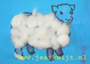 Schaap maken met watten