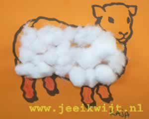 Schaap maken met watten