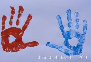 Handafdruk van plakkaatverf