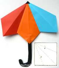 Paraplu knutselen van vouwblaadjes