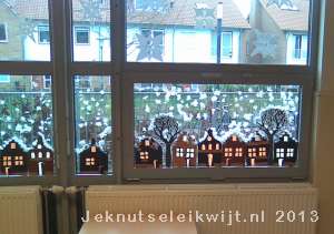 huisjes met sneeuw knutselen