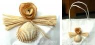 raffia, mandarijn en schelp decoratie