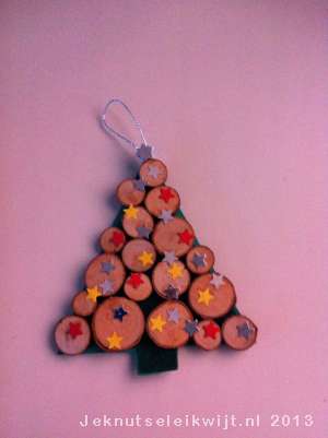 houten kerstboomhanger