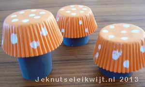 Paddestoelen van cup cake vormpjes