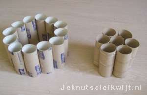 Taart van wc rolletjes