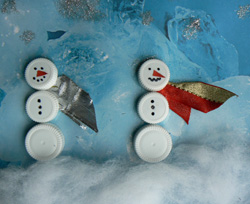 Sneeuwpoppen van doppen