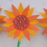 Zonnebloem knutselen van zonnebloem pitjes