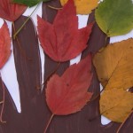 Herfstboom van handafdruk en blaadjes