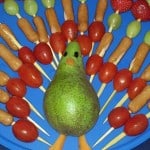 Healthy treats presented in the form of a peacock