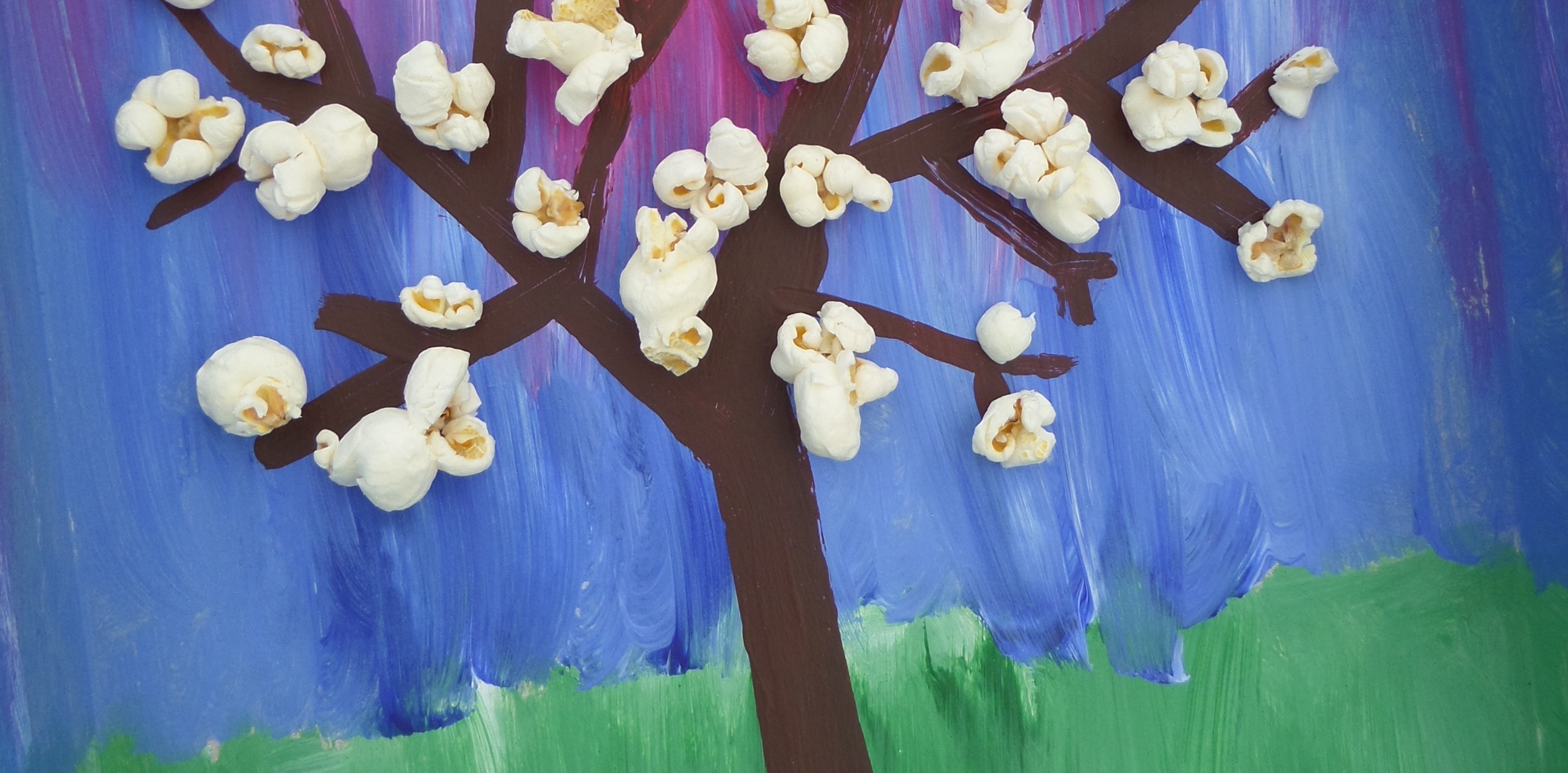 Wonderbaarlijk Voorjaar knutselen bloesemboom van popcorn AO-23