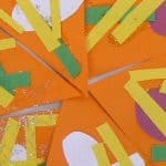 Pizza knutselen van papier lijm en glitter